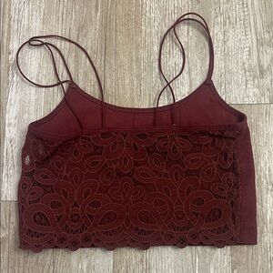 Lace Burgundy Gilly Hicks Crop Top